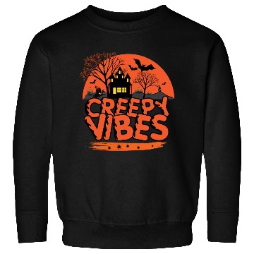 Discover Black Cat Night Creepy Vibes Sweatshirts