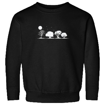Discover Trees at full Moon Nature Forests Leaves Sweatshirts