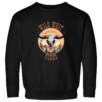 Discover Vintage Cow Skull Wild West Vibes Sweatshirts