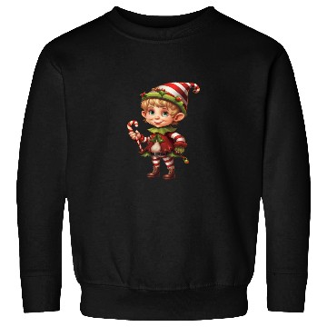 Discover Christmas Elf Candy Cane X-Mas Pajamas Party Sweatshirts