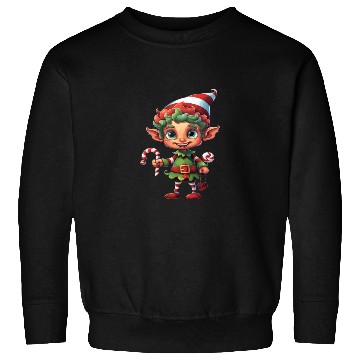 Discover Christmas Elf Candy Cane X-Mas Pajamas Party Sweatshirts