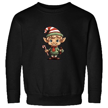 Discover Christmas Elf Candy Cane X-Mas Pajamas Party Sweatshirts