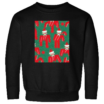 Discover Ugly Red Santa Claus Candy Cane Pattern Sweatshirts