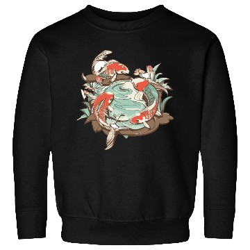 Discover Tranquil Oasis: Koi Pond Serenity Sweatshirts