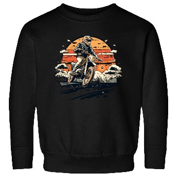 Discover Retro Vintage Sunset Dirt Bike Design Sweatshirts