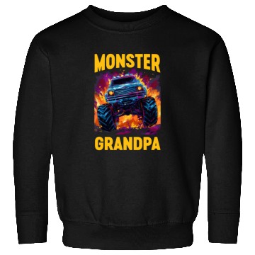 Discover Monster Truck Grandpa Monster Grandad Retro Sweatshirts