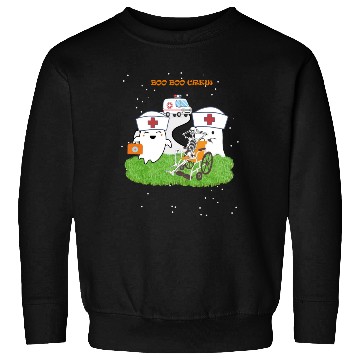 Discover Funny Halloween Boo Boo Crew Ghost Nurse Sweatshirts