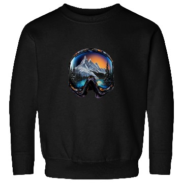 Discover Skiing Ski Googles Mountains Alps Skier Sweatshirts