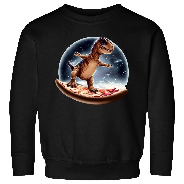 Discover Dinosaurs on pizza through space Sweatshirts
