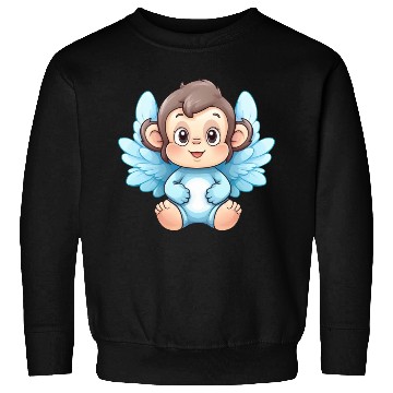 Discover monkey chimpanzee angel wings cute kawaii Sweatshirts