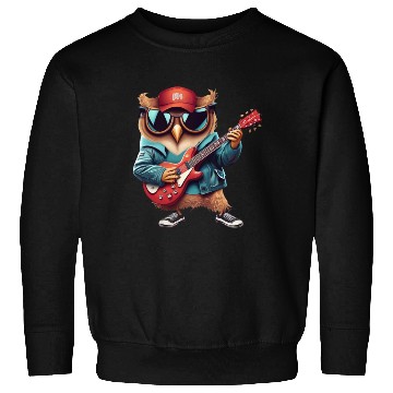 Discover Funny Cute bird playing guitar Sweatshirts