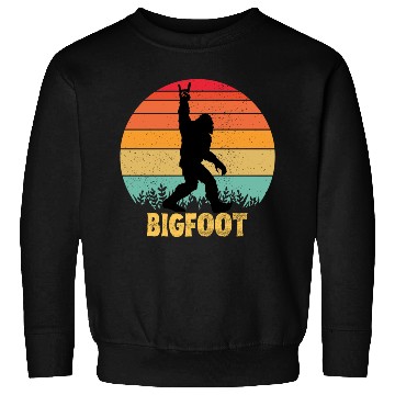 Discover Funny Bigfoot Rock Roll retro Sweatshirts