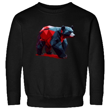 Discover Wild Brown Bear Geometric Red Sweatshirts