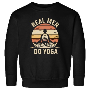 Discover Authentic Man Doing Yoga Sunset Design Sweatshirts