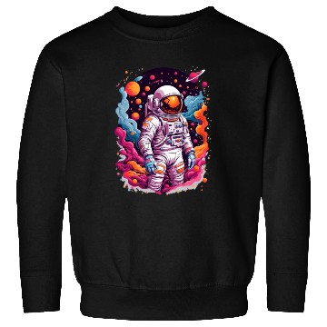 Discover Astronaut Lost In Galaxy | Background | Space Suit Sweatshirts