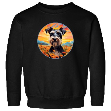 Discover Miniature Schnauzer Mountain Flower Cute Colorful Sweatshirts