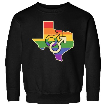 Discover Gay Love Texas Map Design for proud LGBT+ Texans Sweatshirts