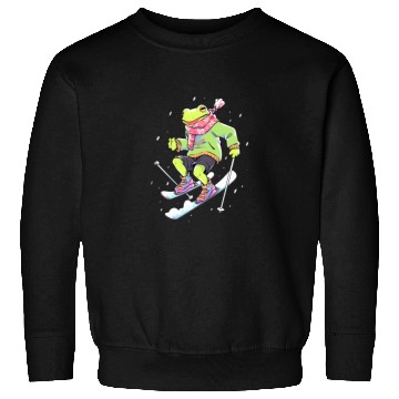 Discover Frog Skiing Skier Ski Winter Snow Sweatshirts