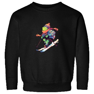 Discover Frog Skiing Skier Ski Winter Snow Sweatshirts