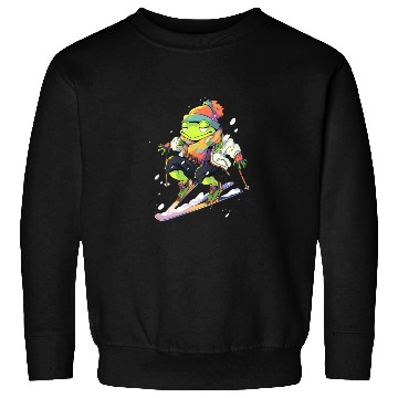 Discover Frog Skiing Skier Ski Winter Snow Sweatshirts