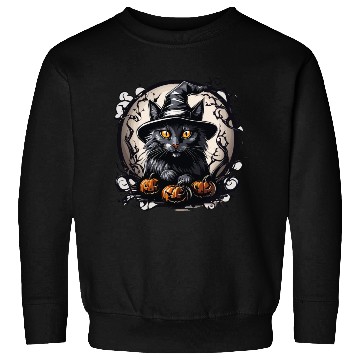 Discover Witch Black Cat Gaze Sweatshirts