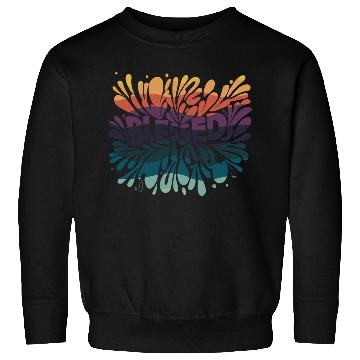 Discover Im Blessed Groovy Design Color Wave Sweatshirts