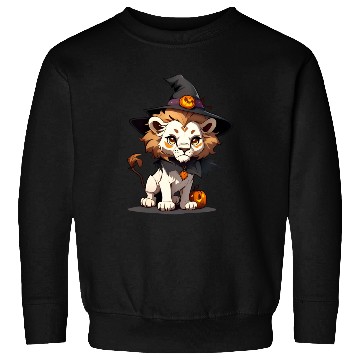 Discover Cute Halloween lion with a witch hat. Sweatshirts