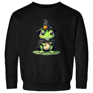 Discover Cute Halloween frog with a witch hat. Sweatshirts