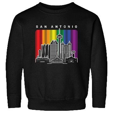 Discover San Antonio Texas Rainbow Flag LGBTQAI Pride Sweatshirts