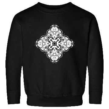 Discover Intricate Skull Mandala Symmetry Sweatshirts