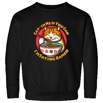Discover I'm eating Ramen Japanese cat Sweatshirts