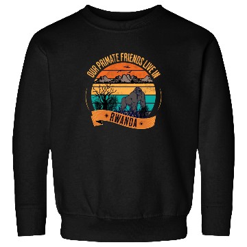 Discover Rwanda Gorilla Our Primate Friends Sweatshirts