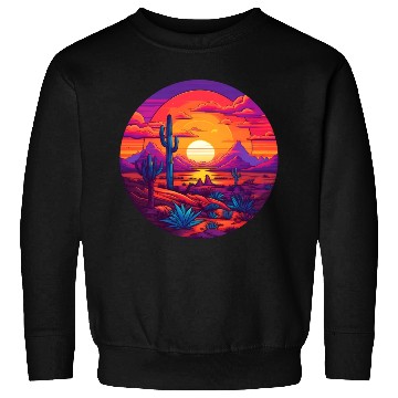 Discover Circular Hazy Desert Mountain Sunrise Sweatshirts