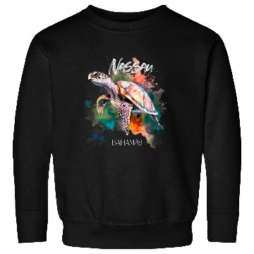 Discover Bahamas Seat Turtle Bahamian Flag Beach Great Shar Sweatshirts