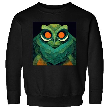 Discover Mod Owl: Feathery Orange-Eyed Owl Sweatshirts