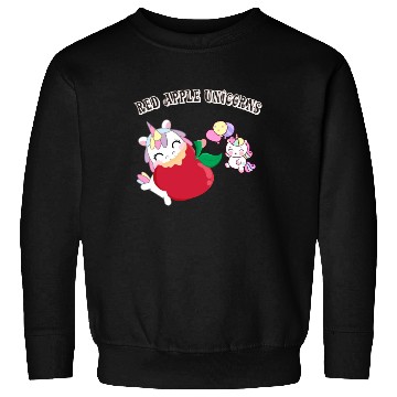 Discover Funny Unicorn Hungry Eat a Red Apple Day Sweatshirts