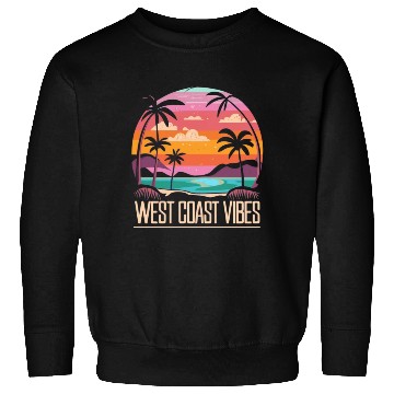 Discover Tranquil beach at sunset West Coast Vibes Sweatshirts