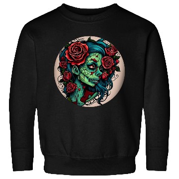 Discover Zombie Girl / Halloween / creepy / green / Comic Sweatshirts