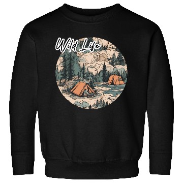 Discover Wild Life / Forest / Camping / Tent / Tree / River Sweatshirts