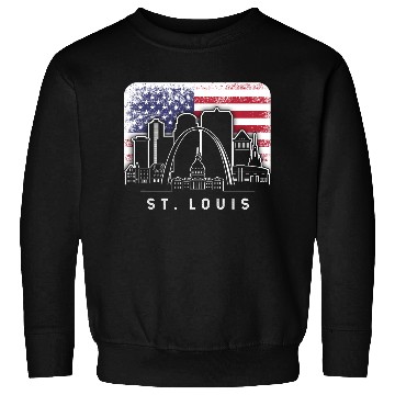 Discover St. Louis Missouri American Flag Vintage Sweatshirts