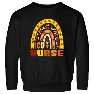Discover Rainbow Autumn NICU Nurse Maple Leaf Fall Vibes Sweatshirts