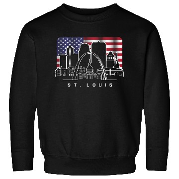 Discover St. Louis Missouri American Flag Sweatshirts