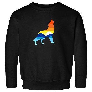 Discover Camping Hiking Retro Mountains Outdoors Camp Wolf Sweatshirts