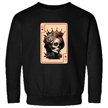 Discover Queen of Hearts Gothic Poker Card Game Halloween Sweatshirts