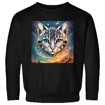 Discover Cat With Two Different Color Eyes Fantasy Art Sweatshirts