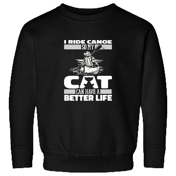 Discover Canoe Canoeing Canoeist Cat Sweatshirts