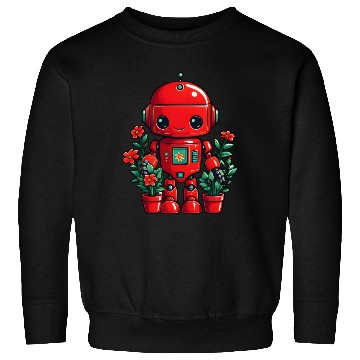 Discover Flower Red Robot Sweatshirts
