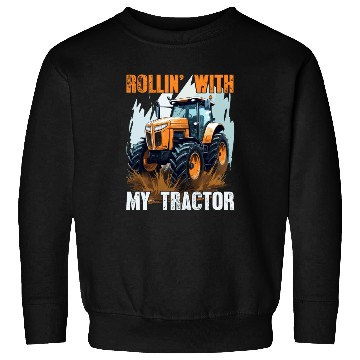 Discover Rollin' With My Tractor Farmer Gift Agriculture Sweatshirts