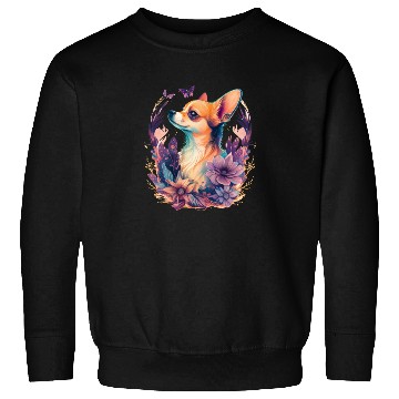 Discover Chihuahua | Cute Dog | Beautiful | Flowers | Girl Sweatshirts