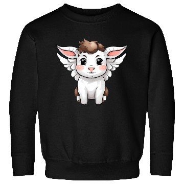Discover Heavenly Bond: Cow & Calf with Angel Wings Sweatshirts
